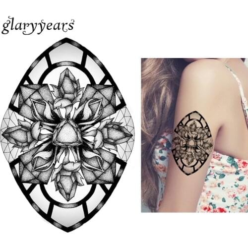 1 Sheet Creative Waterproof Tattoo Paste Paper KM-030 Flower Arm Body Art Drop Pattern Temporary Tattoo Sticker for Beauty Women