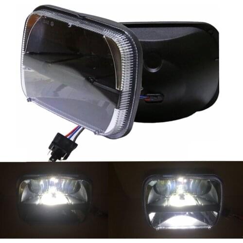 2PCS 7x6 LED Headlight H4 Light 30W for Jeep Wrangler YJ Cherokee Comanche 6054