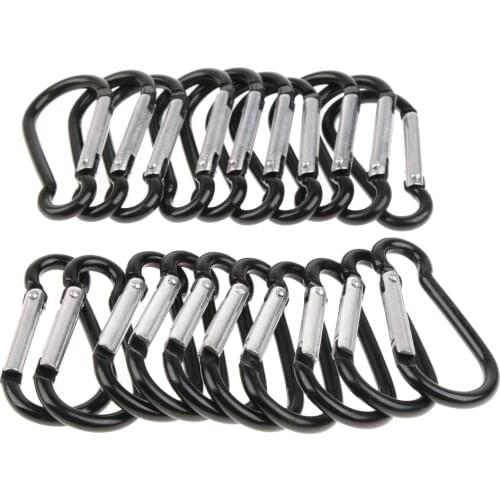 20 pcs Pack Outdoor Carabiner Climbing Calabash Shape Keychain Aluminum Locking for outdoor hiking, fishing, camping, traveling
