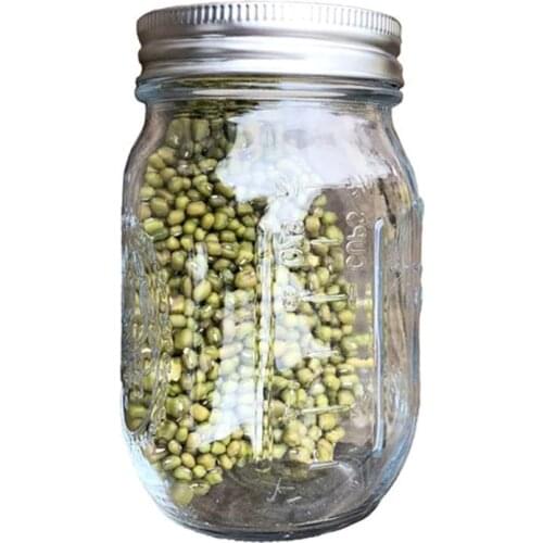 2021 New Sprouting Jar with Stainless Steel Screen Lid Wide Mouth Quart Mason Sprouter