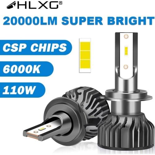 6000K 20000LM H7 Turbo LED H11 H1 H8 H9 H4 Car Headlight Lamp F2 LED 9005/HB3 9006/HB4 1860 CSP 110W Bulbs luces led para auto
