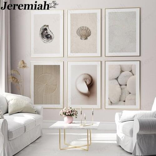 Abstract Line Canvas Painting Simple Stone Shell Snail Poster Wall Art Modern Home Children Room Decoration Gift