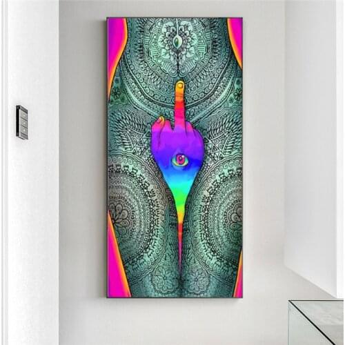 Abstract Colorful Girl Body Canvas Paintings On The Wall Art Posters And Prints Graffiti Art Pictures Home Decoration Cuadros