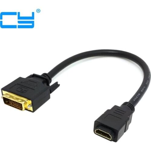 DVI 24+1 DVI-D Male To HDMI-Female Converter HDMI-to DVI M-F Adapter Convertor Support 1080P For HDTV LCD Free Shipping