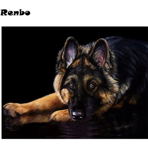 5D DIY Diamond Painting German Shepherd animal picture Rhinestone cross stitch kits handmade embroidery beaded Mosaic Crafts