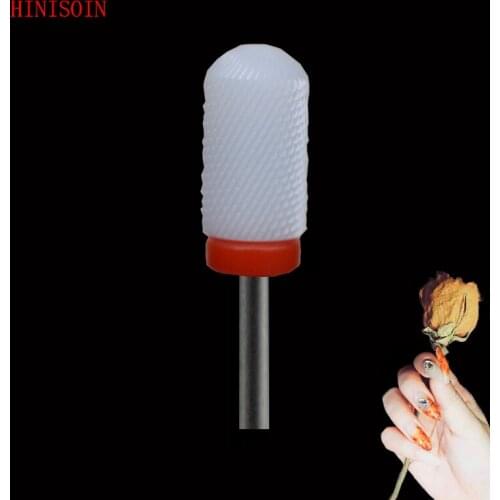 White Ceramic-5Pcs- Nail Drill Bit - Small Rounded Top Bit - (0063.066)