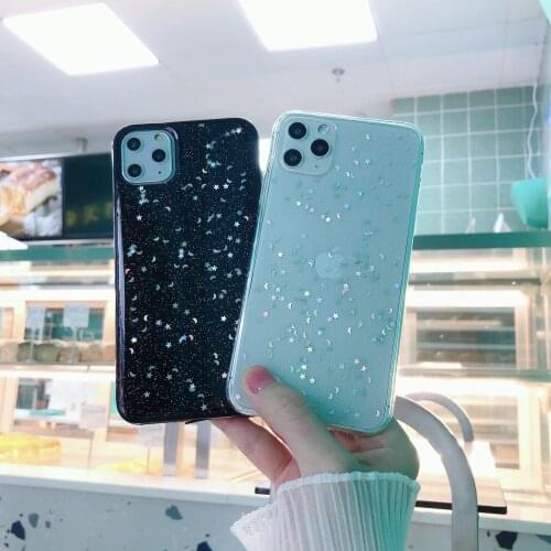 Glitter Phone Case For iPhone 11 12 Mini Pro XS Max XR X 6 6s 7 8 Plus Sequins Soft Clear Cover Capa