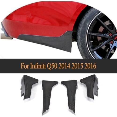 Carbon Fiber Front and Rear Carbon Fiber Mud flaps Splash Guard for Infiniti Q50 Sedan 4 Door 2014-2017 4pcs
