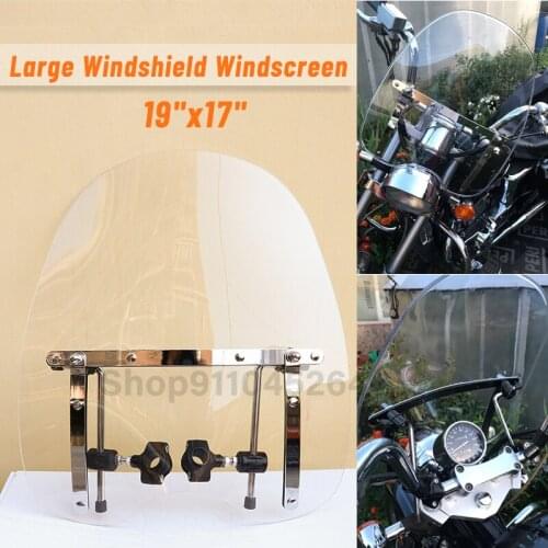 Motorcycle ABS+Iron Windscreen Windshield Deflector Protector Wind Screen For Harley Davidson Honda Suzuki Yamaha Dyna Fatboy