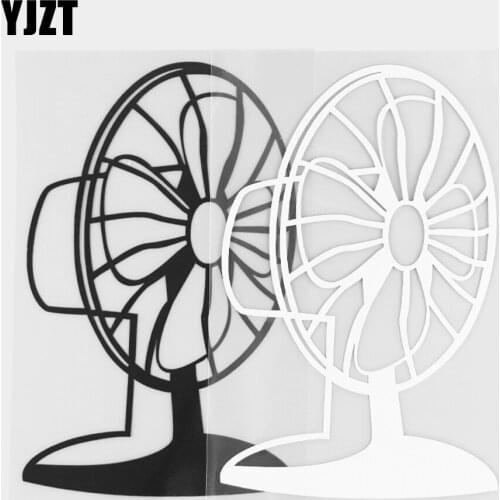 YJZT 9×14.5CM Cartoon Fan Decorative Car Sticker Funny Creative Vinyl Decal Black / Silver 20D-0366