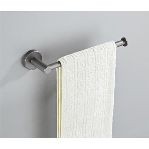 Fashion Grey Finish Brass Bathroom Towel Bar Holder Wall-Mounted Towel Rings Towel Rack Kitchen Paper Towel Storage