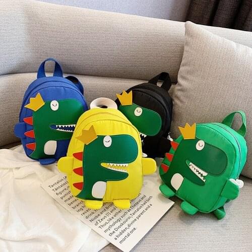 Childrens baby new dinosaur boys plush backpack cartoon cute girl Oxford school kindergarten backpack school bag