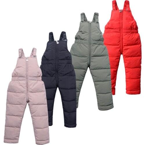 Children Winter Cotton Down Jumpsuits Girls Padded Overalls Baby Boy Padded Pants Kid Autumn Fashion Clothing Children Jumpsuits