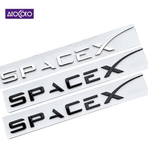 SPACE X Letters Emblem for Tesla Model 3 X S Car Styling Refitting High Performance Trunk Logo Sticker Modification Sticker