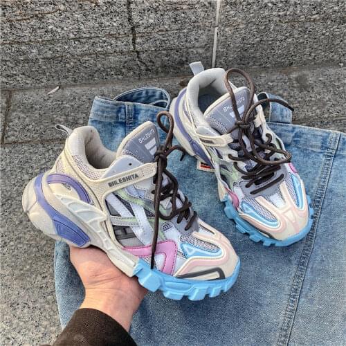 New Women Ice Cream Daddy Shoes Girls Macaroon Sneakers Sports Sneakers Female white Zaptillas Deporte Mujer Tracking Shoes