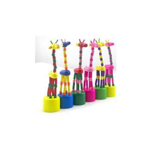 2016 Hot Sale Baby Kids Wooden Toys Developmental Multi Color Dancing Standing Rocking Giraffe Gift Toys Random color