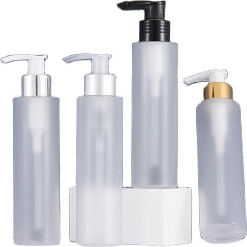 150ml frosted plastic PET bottle silver gold black press pump serum/lotion/toner/emulsion/foundation anti-UV packing