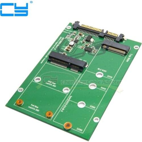 2 in 1 Combo Mini PCI- E 2 Lane M.2 NGFF & mSATA SSD to SATA 3.0 III Adapter Converter PCBA