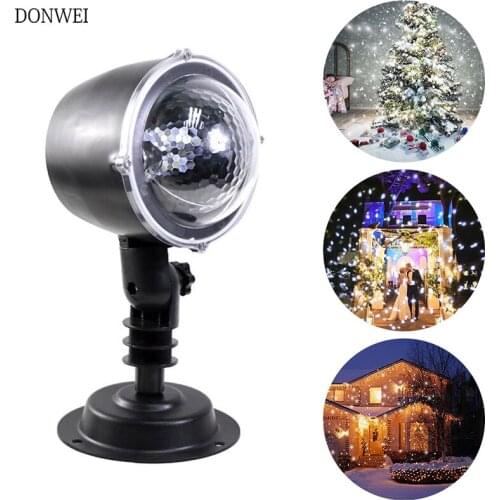 Mini Snowfall Projector IP65 Moving Snow Outdoor Garden Laser Projector Lamp Christmas Snowflake Stage Light For Xmas Party
