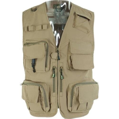 Multi-Pocket Quick-Dry Jacket Fishing Photography Outdoor Travel Vest 4XL Durable Fishing Vests for Fisherman