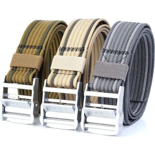 Mens Canvas Belt Off White Tactical Belt Metal Clip Buckle Military Nylon Training Belt Best Quality Male Strap