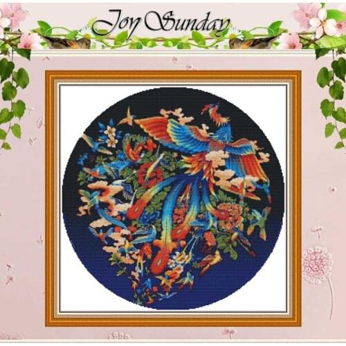 Birds pay homage animals counted 11CT 14CT Cross Stitch Sets DIY Chinese Cross-stitch Kits Embroidery Needlework Home Decor