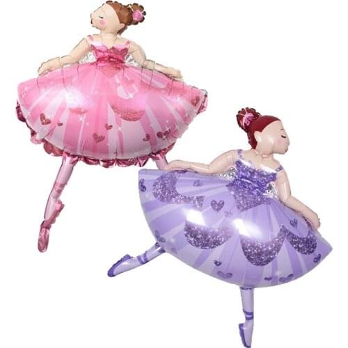 New Large Size Ballet Dancing Girl Foil Balloons for Wedding Decoration Birthday Party Decoration Kids Baby Girl Jumbo balloon