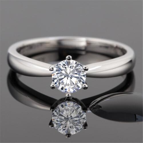 Solid Platinum PT950 Ring 0.6CT Moissanite Diamond Engagement Ring Fine Jewelry Ring Last Forever VVS1 D Color