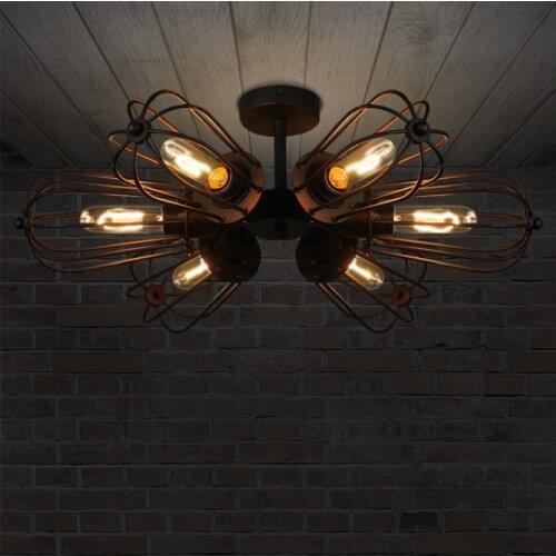 Loft retro dual-purpose wheel iron ceiling light American style village 5 head DIY E27 Art Spider Ceiling Lamp Fixture Light