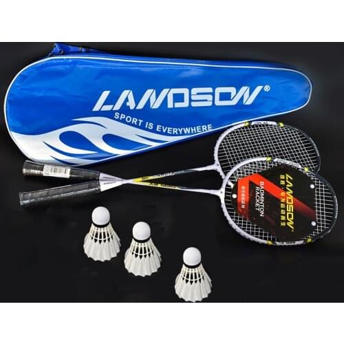 Professional Badminton Rackets Set Family Double Badminton Racquet Aluminium Alloy Two Tone Beat Metal Playing Badminton