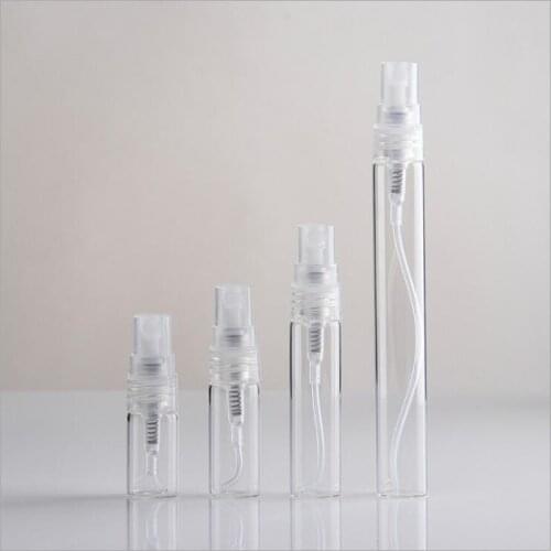 50pcs/lot 10ml clear glass bottle with scale portable spray bottle Perfume Glass Bottles Vials Refillable Perfume