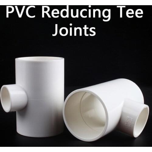 PVC Reducing Tee Joints Micro Irrigation Garden Water Connectors Aquarium Fish Tank Bathroom Tube Joint 1 Pcs