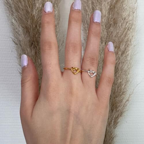 Adjustable Heart Rings for Women Gold Silver Color Stainless Steel Rings New Fashion Jewelry Gift MoM gift