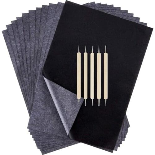 Embossing Stylus Dot Tools Clay Pottery Ceramic Wax Ball Stylus 200Pcs Transfer Tracing Carbon Paper DIY Embroidery Handicraft