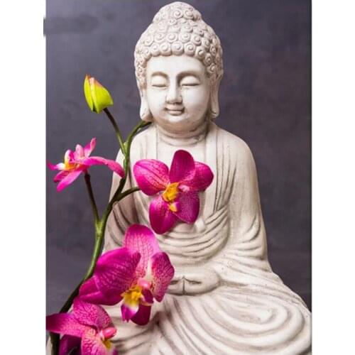 Religion Embroidery Mosaic Orchid Buddha Full Diamond Painting Kits Crystal Picture Wall Paper Rhinestone Drawing Christmas Gift