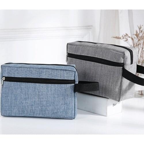 Travel Waterproof Oxford Toiletry Wash Storage Hand Bag Women Men Large Double Layer Shaving Case Portable Shower Makeup Cosmeti