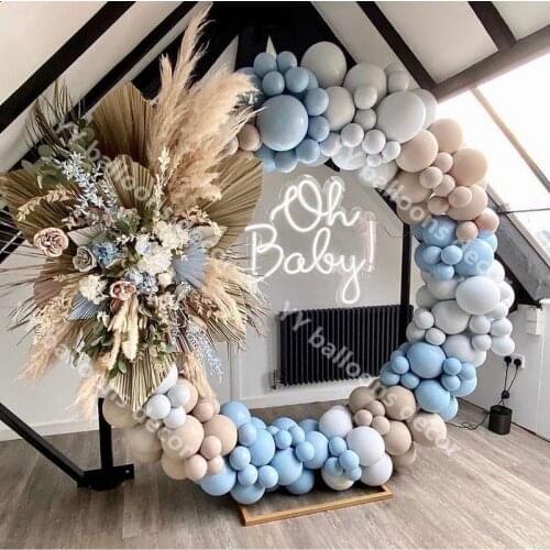 DIY Balloons Garland Arch Kit Baby Shower Macaron Blue Gray Retro Skin Globos Birthday Party Wedding Anniversary Decoration