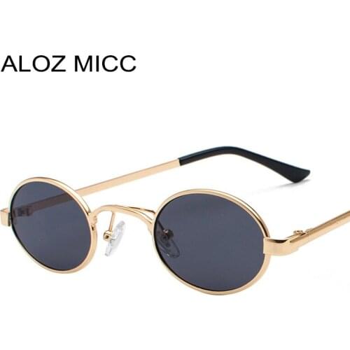 ALOZ MICC 2018 Small Round Sunglasses Women Men Vintage Brand Designer Oval Metal Frame Sun Glasses Female Oculos de sol Q514