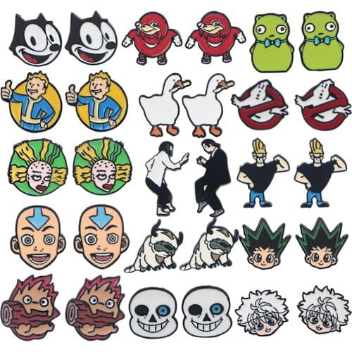 DZ1023 32 Style New Arrival Cartoon Anime Cute Pierce Stainless Steel Stud Earrings for Women Fashion Jewelry Kids Girls Gifts