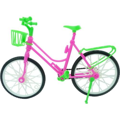 1 Pcs High Quality Plastic Bicycle Fashion Pink Bike Outdoor Sports Toy for Barbie Doll Kids Play House Toy Accessories