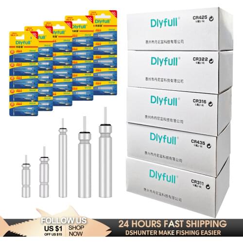100PCS CR425 CR435 CR311CR316 CR322 Luminous Fishing Float Battery Fishing Floats Lithium Pin Battery Fishing Tools Accessories