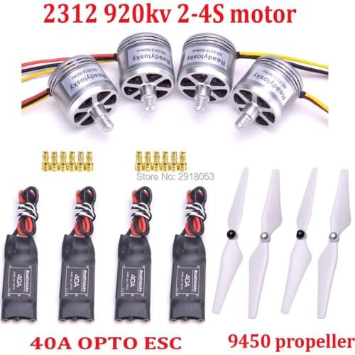 2312 920KV CW CCW 2-4s Brushless Motor & 2-6S 40A OPTO ESC & 9450 propeller for F450 F550 S500 RC Quadcopter Multicopter