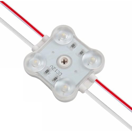 40pcs 4 LEDs 180 Deg Back Light 2.4W UL Listed LED Injection PVC DC12V White 2835 Waterproof Light for Letter Sign Letter