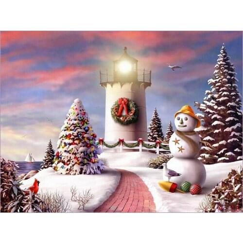 5D Diamond Painting Christmas Tree Diamond Embroidery Diy Snow Scene Full Square Snowman Rhinestone Mosaic Paint Home Decoration