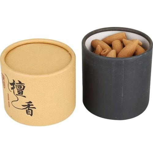 60Pcs/Set Backflow Incense Cones Natural Aroma Sandalwood Reflux Incense for Tea House Meditation Help Sleep Smoke Incense