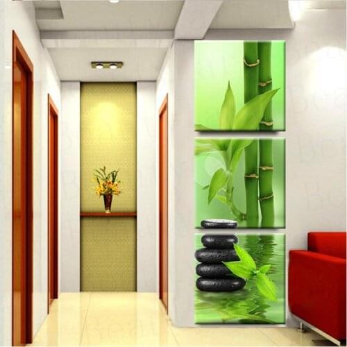 Acrylic scenery triptych Diy Diamond Embroidery 5D Diamond painting Diamond mosaic Modern bamboo stone Wall StickerZP-2570