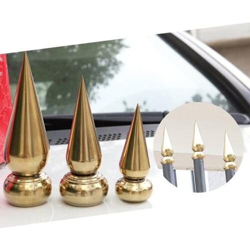 Freeshipping 316#160mm Golden Color Decoration Handrail Armrest Stair Fence Gate Door Top Tip Parts Head With Base for Outdoor