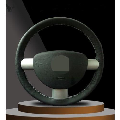 Hand-stitched Black Artificial Leather Steering Wheel Cover for Volkswagen VW Beetle 2003 2004 2005 2006 2007 2008 2009 2010