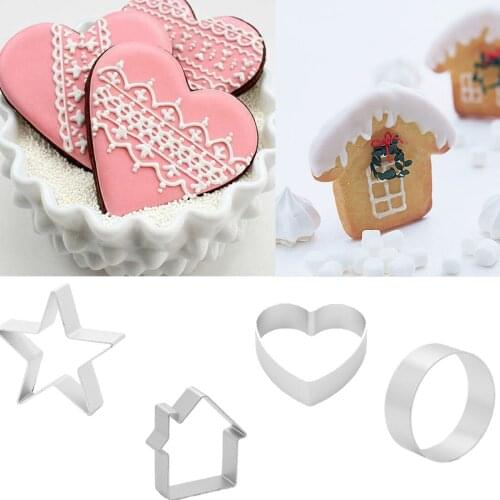 Christmas Cookie Cutter Kitchen Baking Stainless Steel Cut Candy Biscuit Mold Cooking Tools Metal Cutters Mould Cookie Stamp