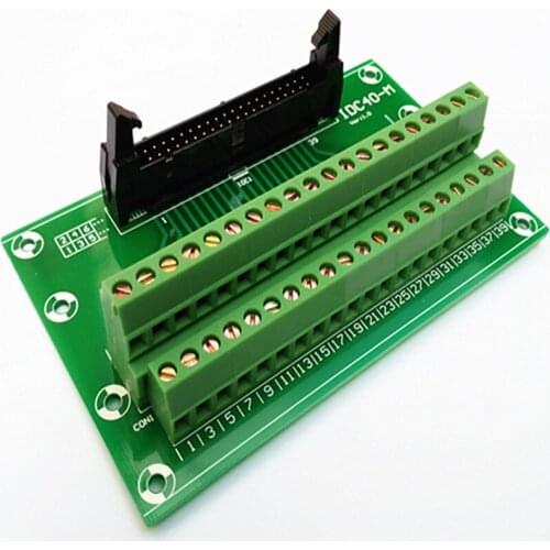 IDC40 2x20 Pins 0.1" Male Header Breakout Board, Terminal Block, Connector